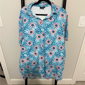 Sunday Swagger Blue and Pink Floral Polo